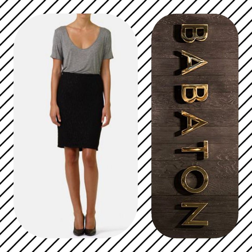 BABATON - Aritzia High Waisted Lace Pencil Skirt